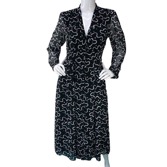 Diane Von Furstenberg DVF Womens Size 6 Erica Dress V Neck Long Sleeve POCKETS - Picture 9 of 16